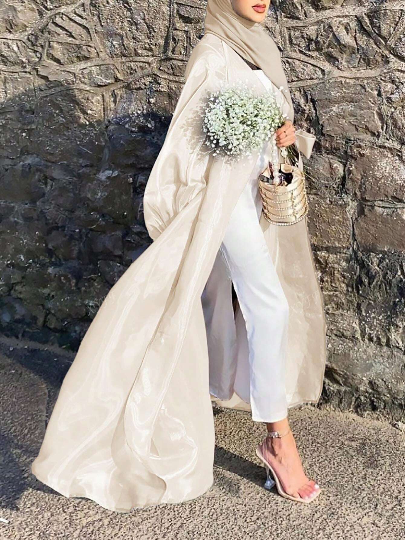 Spring And Summer New Women's Puff Sleeve Cardigan Dubai Elegant Long Dress