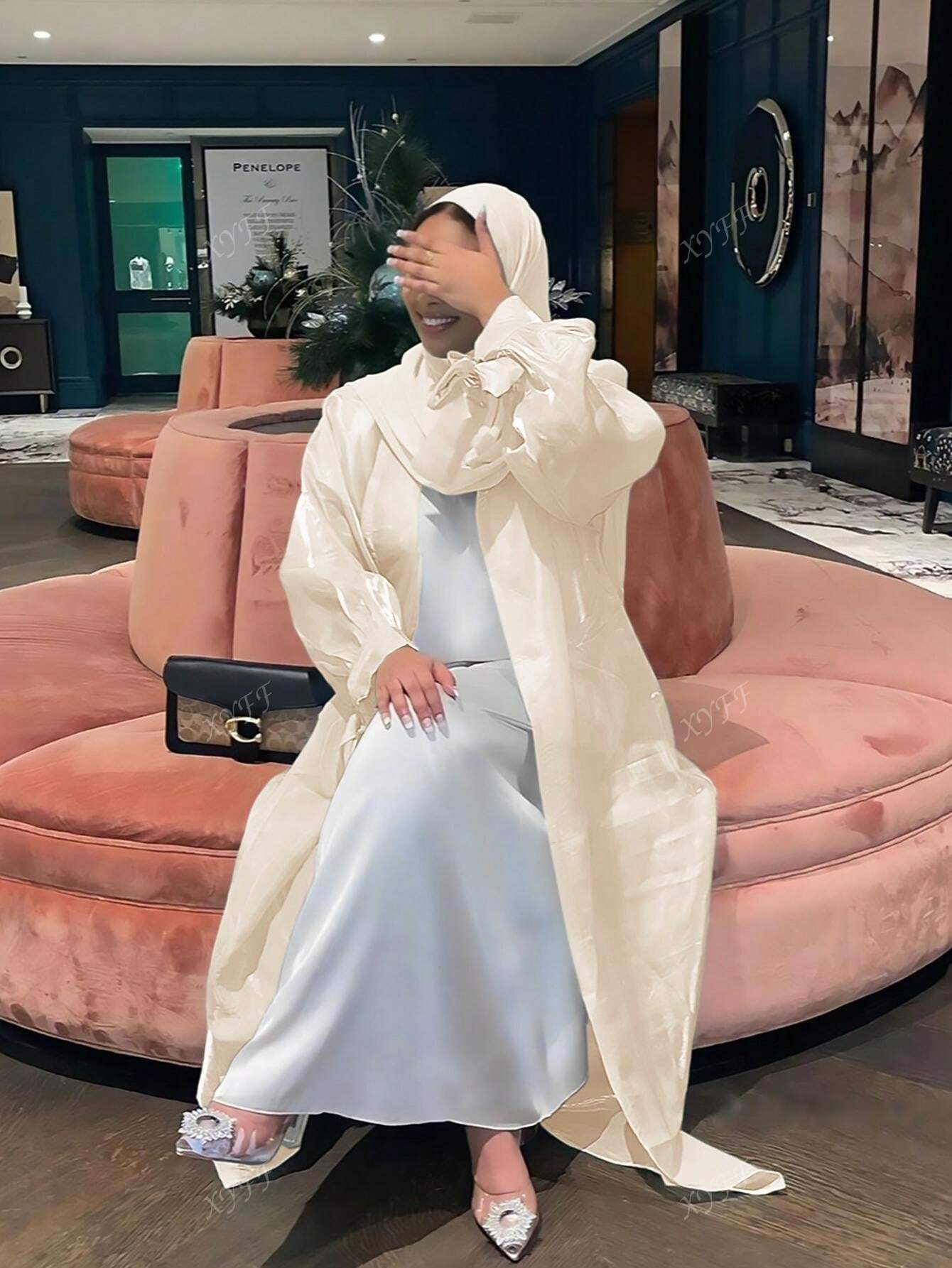 Spring And Summer New Women's Puff Sleeve Cardigan Dubai Elegant Long Dress