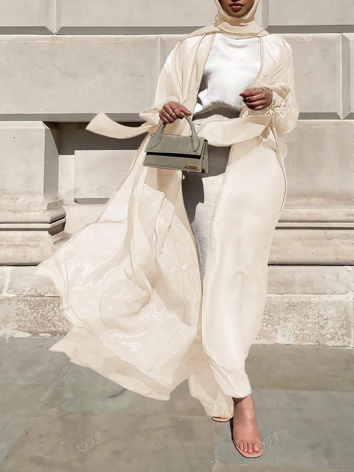 Spring And Summer New Women's Puff Sleeve Cardigan Dubai Elegant Long Dress