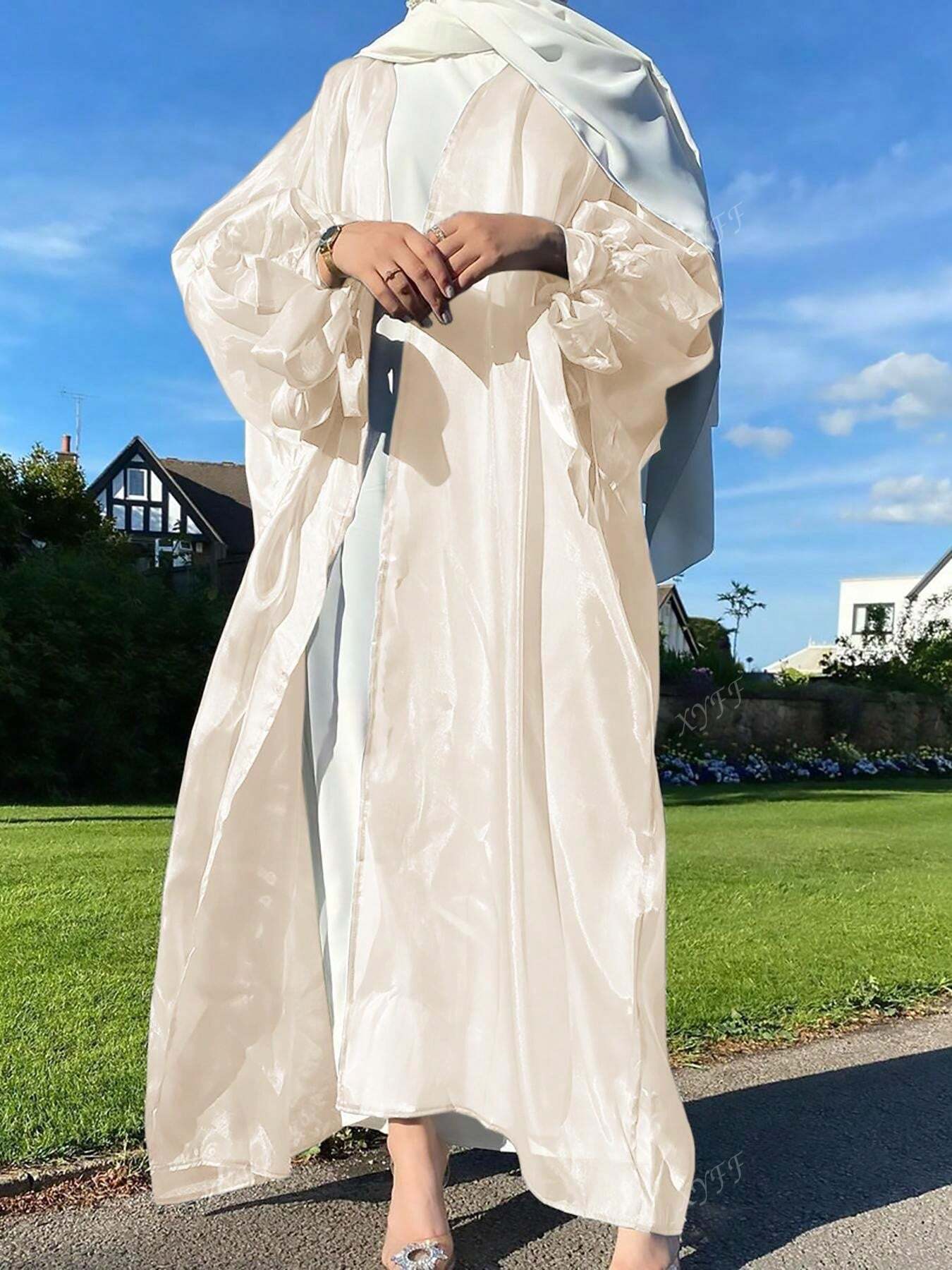 Spring And Summer New Women's Puff Sleeve Cardigan Dubai Elegant Long Dress