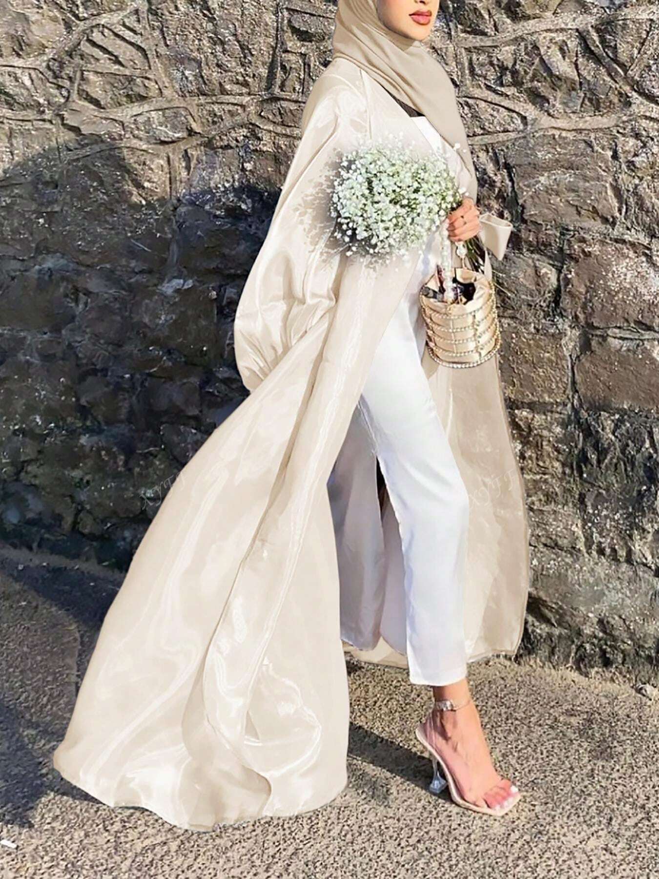 Spring And Summer New Women's Puff Sleeve Cardigan Dubai Elegant Long Dress