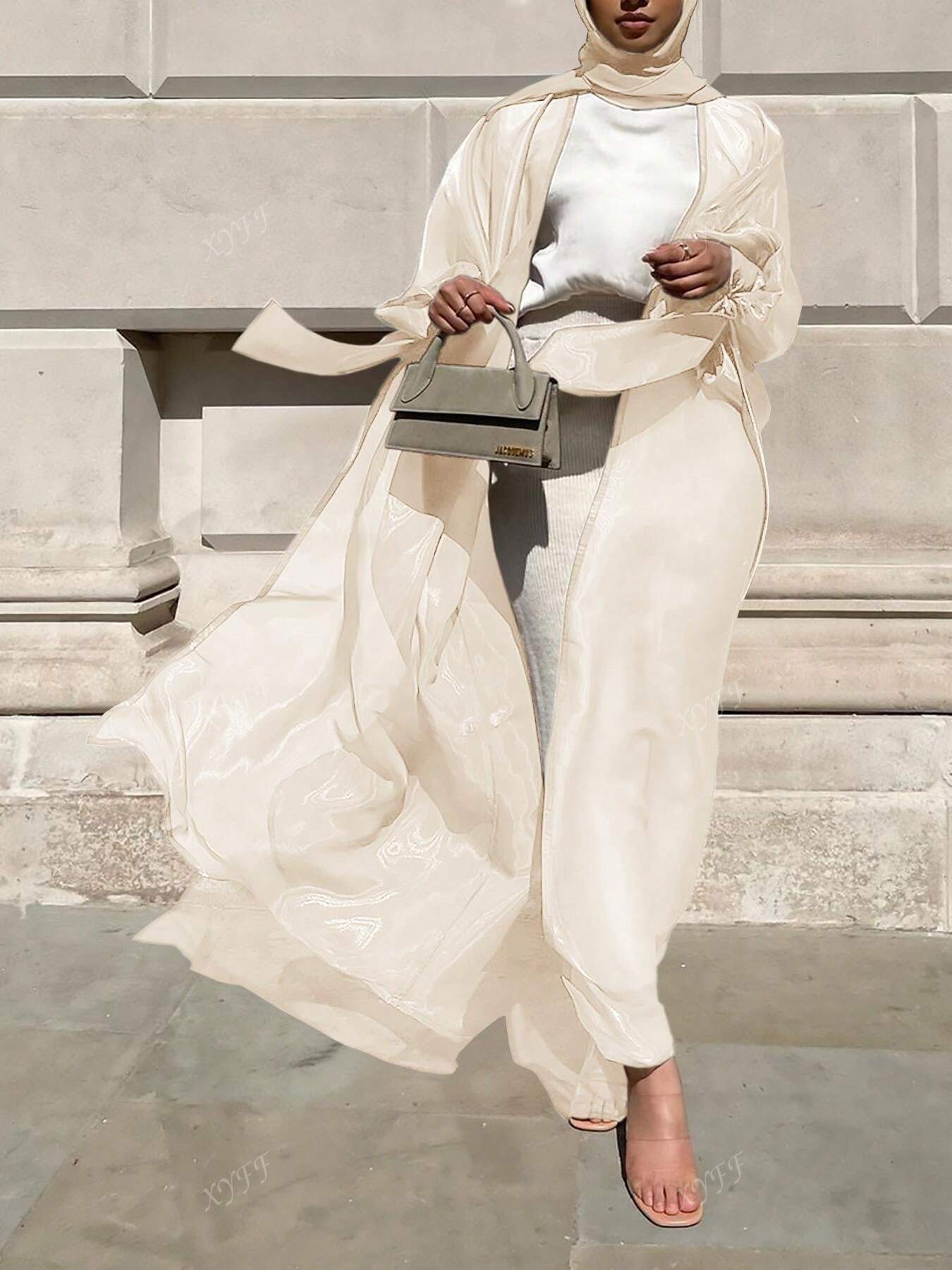 Spring And Summer New Women's Puff Sleeve Cardigan Dubai Elegant Long Dress