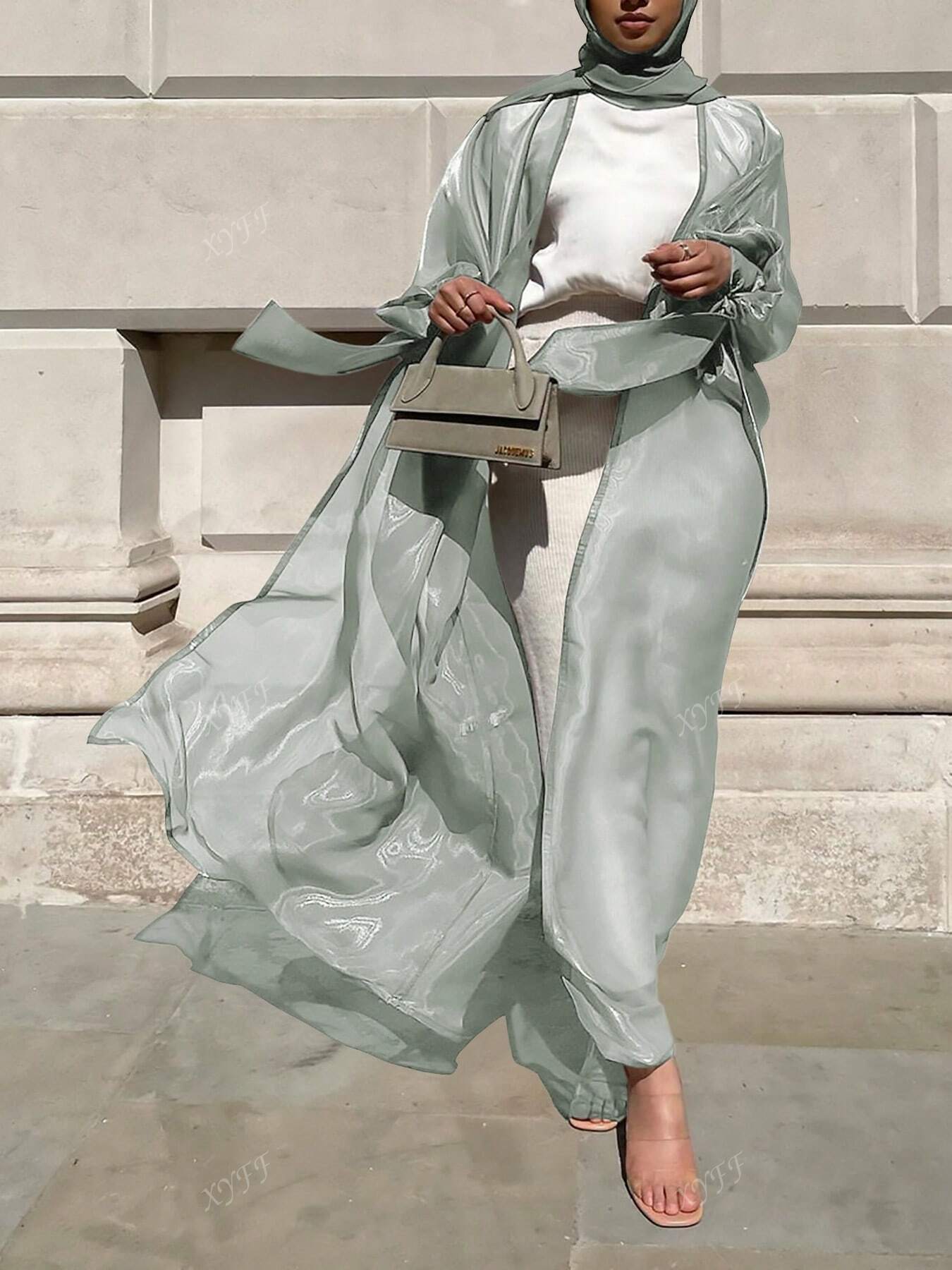 Spring And Summer New Women's Puff Sleeve Cardigan Dubai Elegant Long Dress