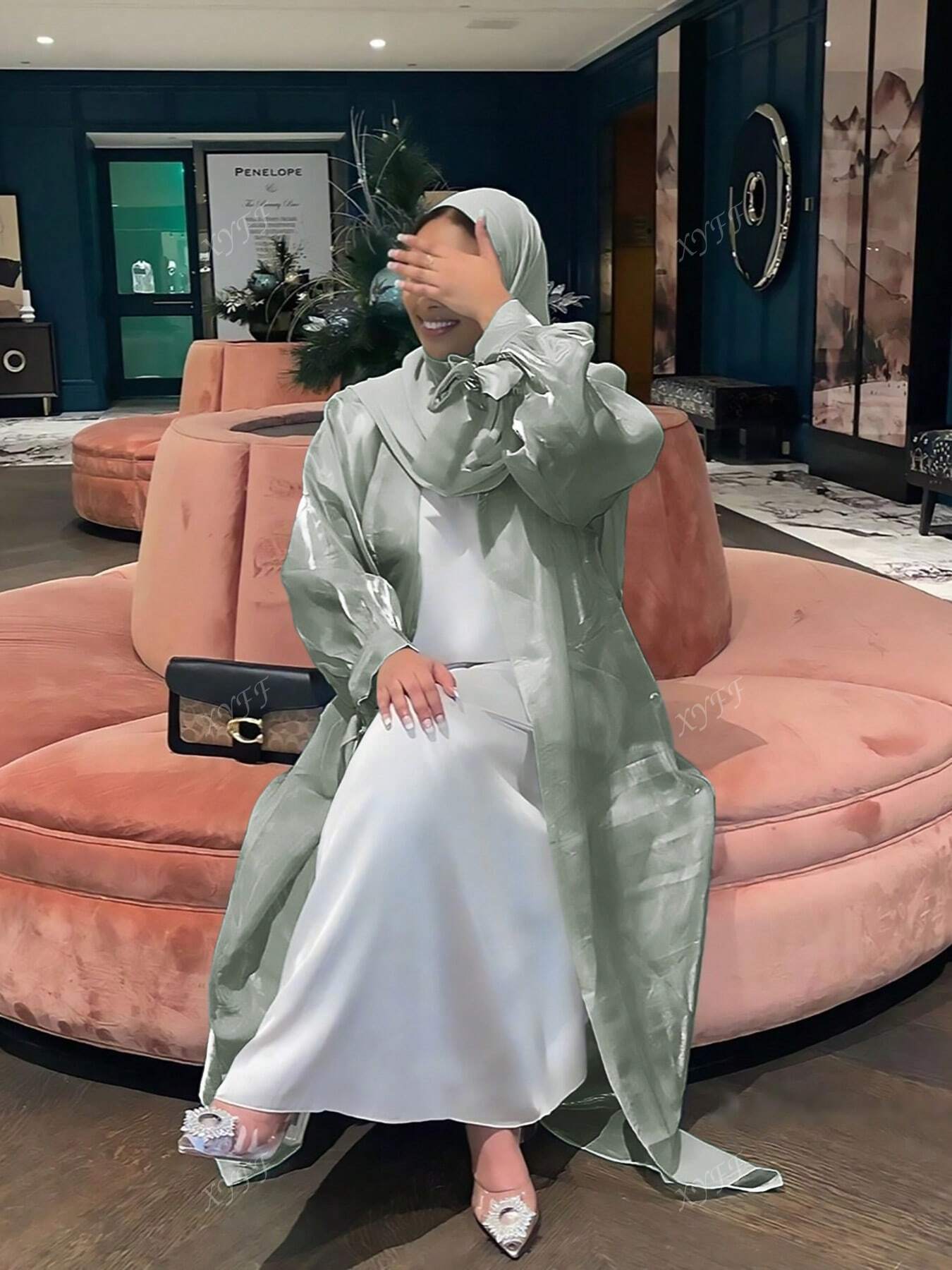 Spring And Summer New Women's Puff Sleeve Cardigan Dubai Elegant Long Dress