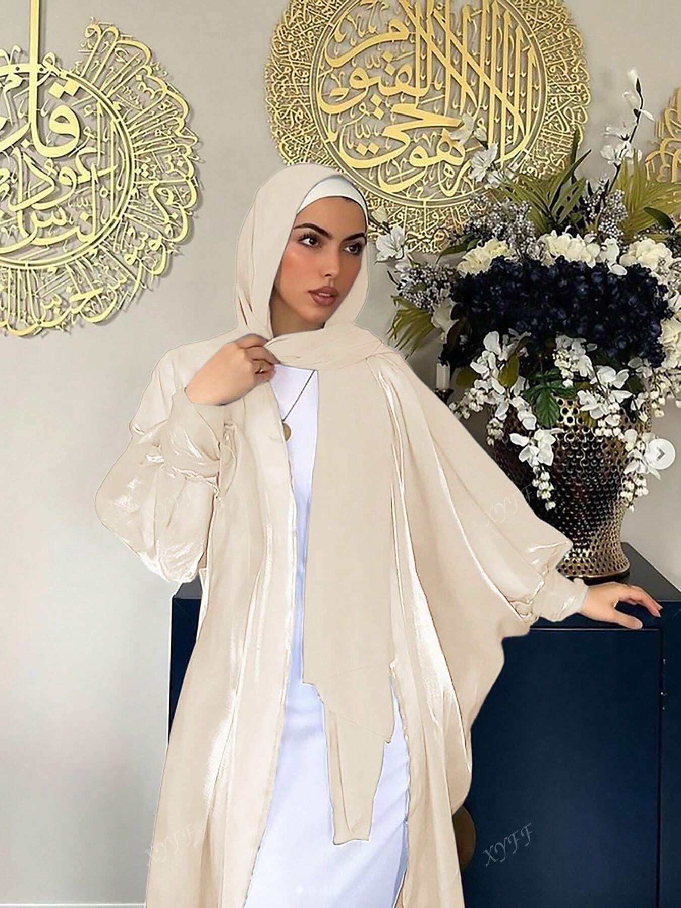 Spring And Summer New Women's Puff Sleeve Cardigan Dubai Elegant Long Dress