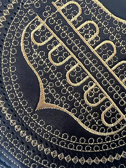 1pc Black Muslim Prayer Cap, Islamic Weekend Prayer Cap, Flat Top Embroidered Hat