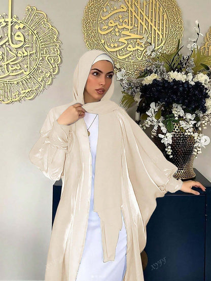 Spring And Summer New Women's Puff Sleeve Cardigan Dubai Elegant Long Dress